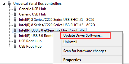 usb xhci compliant host controller installation